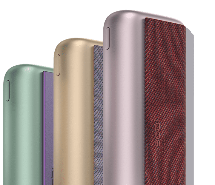 IQOS ILUMA PRIME devices in different colours.