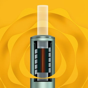 An illustration showing induction heating in IQOS ILUMA.