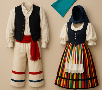 Miniatura de trajes tradicionales canarios