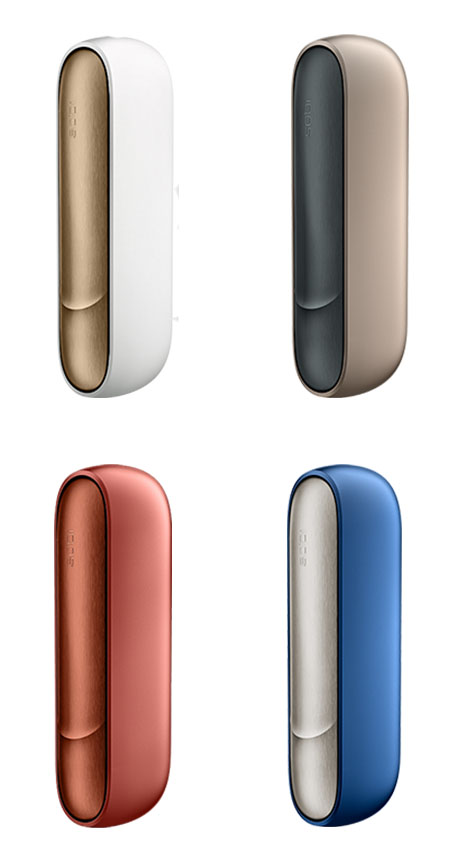 Four IQOS 3 DUO with coloured aluminium door covers
