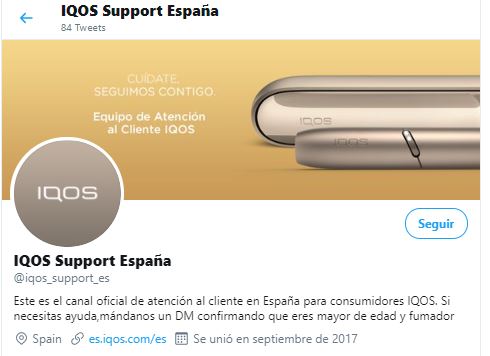 IQOS Twitter page