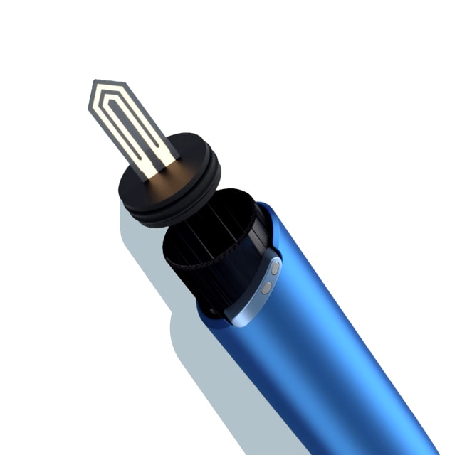 An illustration showing IQOS HEATCONTROL™ bladed heating system.